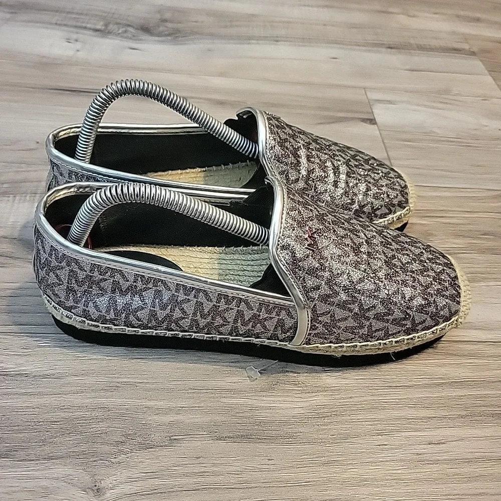 Michael Kors Hastings Signature Logo Metallic Espadrilles‎ Size 8M